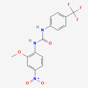 molecular formula C15H12F3N3O4 B4131143 N-(2-methoxy-4-nitrophenyl)-N'-[4-(trifluoromethyl)phenyl]urea 