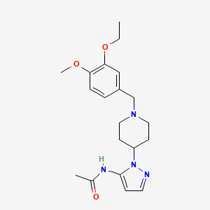 molecular formula C20H28N4O3 B4131154 N-{1-[1-(3-ethoxy-4-methoxybenzyl)-4-piperidinyl]-1H-pyrazol-5-yl}acetamide 