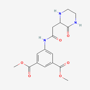 molecular formula C16H19N3O6 B4131156 dimethyl 5-{[(3-oxo-2-piperazinyl)acetyl]amino}isophthalate 