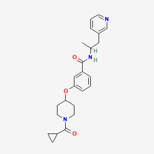 molecular formula C24H29N3O3 B4131161 3-{[1-(cyclopropylcarbonyl)-4-piperidinyl]oxy}-N-[1-methyl-2-(3-pyridinyl)ethyl]benzamide 