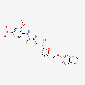 molecular formula C23H22N4O6S B4131168 2-{5-[(2,3-dihydro-1H-inden-5-yloxy)methyl]-2-furoyl}-N-(2-methoxy-4-nitrophenyl)hydrazinecarbothioamide 