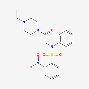 molecular formula C20H24N4O5S B4131170 N-[2-(4-ethyl-1-piperazinyl)-2-oxoethyl]-2-nitro-N-phenylbenzenesulfonamide 