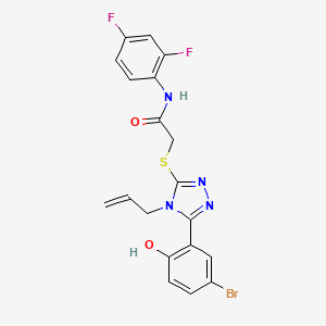 molecular formula C19H15BrF2N4O2S B4131176 2-{[4-allyl-5-(5-bromo-2-hydroxyphenyl)-4H-1,2,4-triazol-3-yl]thio}-N-(2,4-difluorophenyl)acetamide 