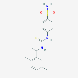 molecular formula C17H21N3O2S2 B4131177 4-[({[1-(2,5-dimethylphenyl)ethyl]amino}carbonothioyl)amino]benzenesulfonamide 
