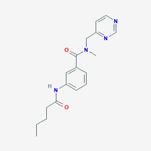 molecular formula C18H22N4O2 B4131184 N-methyl-3-(pentanoylamino)-N-(pyrimidin-4-ylmethyl)benzamide 