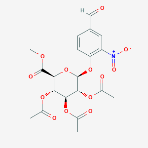 molecular formula C20H21NO13 B041312 甲三酰基-β-D-葡萄糖醛酸酯-苯-醛-NO2 CAS No. 148579-93-5