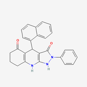 molecular formula C26H21N3O2 B4131204 3-hydroxy-4-(1-naphthyl)-2-phenyl-2,4,6,7,8,9-hexahydro-5H-pyrazolo[3,4-b]quinolin-5-one 