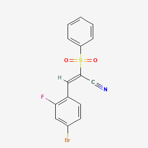 molecular formula C15H9BrFNO2S B4131212 3-(4-bromo-2-fluorophenyl)-2-(phenylsulfonyl)acrylonitrile 