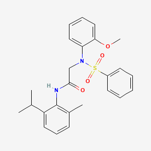 molecular formula C25H28N2O4S B4131216 N~1~-(2-isopropyl-6-methylphenyl)-N~2~-(2-methoxyphenyl)-N~2~-(phenylsulfonyl)glycinamide 