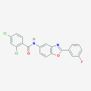 molecular formula C20H11Cl2FN2O2 B413123 2,4-dichloro-N-[2-(3-fluorophenyl)-1,3-benzoxazol-5-yl]benzamide 