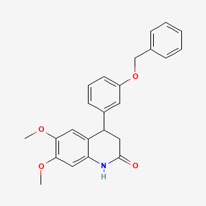 molecular formula C24H23NO4 B4131247 4-[3-(benzyloxy)phenyl]-6,7-dimethoxy-3,4-dihydro-2(1H)-quinolinone 