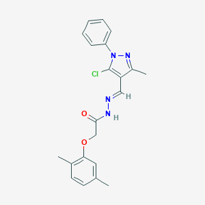 molecular formula C21H21ClN4O2 B413125 N'-[(5-chloro-3-methyl-1-phenyl-1H-pyrazol-4-yl)methylene]-2-(2,5-dimethylphenoxy)acetohydrazide 
