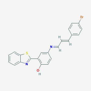 molecular formula C22H15BrN2OS B413127 2-Benzothiazol-2-yl-4-[3-(4-bromo-phenyl)-allylideneamino]-phenol 