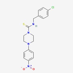 molecular formula C18H19ClN4O2S B4131270 N-(4-chlorobenzyl)-4-(4-nitrophenyl)-1-piperazinecarbothioamide 