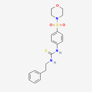 molecular formula C19H23N3O3S2 B4131276 N-[4-(4-morpholinylsulfonyl)phenyl]-N'-(2-phenylethyl)thiourea 