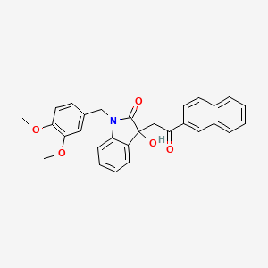 1-(3,4-dimethoxybenzyl)-3-hydroxy-3-[2-(2-naphthyl)-2-oxoethyl]-1,3-dihydro-2H-indol-2-one