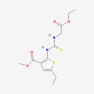 molecular formula C13H18N2O4S2 B4131291 methyl 2-({[(2-ethoxy-2-oxoethyl)amino]carbonothioyl}amino)-5-ethyl-3-thiophenecarboxylate 