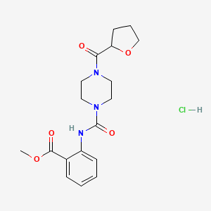 molecular formula C18H24ClN3O5 B4131336 methyl 2-({[4-(tetrahydro-2-furanylcarbonyl)-1-piperazinyl]carbonyl}amino)benzoate hydrochloride 