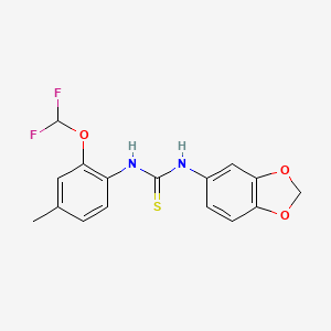 molecular formula C16H14F2N2O3S B4131346 N-1,3-benzodioxol-5-yl-N'-[2-(difluoromethoxy)-4-methylphenyl]thiourea 