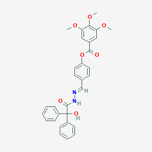 molecular formula C31H28N2O7 B413136 4-[(E)-{2-[hydroxy(diphenyl)acetyl]hydrazinylidene}methyl]phenyl 3,4,5-trimethoxybenzoate 