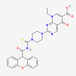 molecular formula C29H26N6O5S B4131361 8-ethyl-5-oxo-2-(4-{[(9H-xanthen-9-ylcarbonyl)amino]carbonothioyl}-1-piperazinyl)-5,8-dihydropyrido[2,3-d]pyrimidine-6-carboxylic acid 