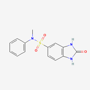 molecular formula C14H13N3O3S B4131363 N-methyl-2-oxo-N-phenyl-2,3-dihydro-1H-benzimidazole-5-sulfonamide 