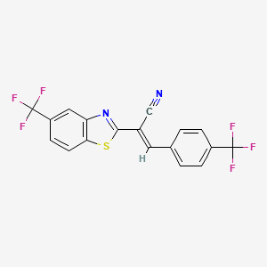 molecular formula C18H8F6N2S B4131369 2-[5-(trifluoromethyl)-1,3-benzothiazol-2-yl]-3-[4-(trifluoromethyl)phenyl]acrylonitrile 