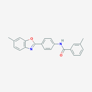 molecular formula C22H18N2O2 B413137 3-methyl-N-[4-(6-methyl-1,3-benzoxazol-2-yl)phenyl]benzamide 