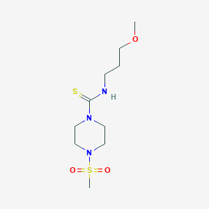 molecular formula C10H21N3O3S2 B4131398 N-(3-methoxypropyl)-4-(methylsulfonyl)-1-piperazinecarbothioamide 