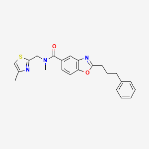 molecular formula C23H23N3O2S B4131402 N-methyl-N-[(4-methyl-1,3-thiazol-2-yl)methyl]-2-(3-phenylpropyl)-1,3-benzoxazole-5-carboxamide 