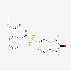 molecular formula C15H13N3O5S B4131407 methyl 2-{[(2-oxo-2,3-dihydro-1H-benzimidazol-5-yl)sulfonyl]amino}benzoate 