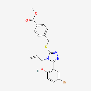 molecular formula C20H18BrN3O3S B4131415 methyl 4-({[4-allyl-5-(5-bromo-2-hydroxyphenyl)-4H-1,2,4-triazol-3-yl]thio}methyl)benzoate 