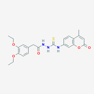 molecular formula C23H25N3O5S B4131419 2-[(3,4-diethoxyphenyl)acetyl]-N-(4-methyl-2-oxo-2H-chromen-7-yl)hydrazinecarbothioamide 