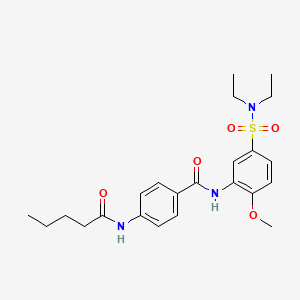 N-{5-[(diethylamino)sulfonyl]-2-methoxyphenyl}-4-(pentanoylamino)benzamide