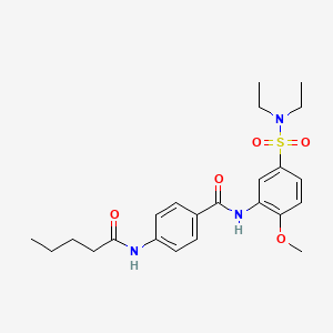 molecular formula C23H31N3O5S B4131455 N-{5-[(diethylamino)sulfonyl]-2-methoxyphenyl}-4-(pentanoylamino)benzamide 