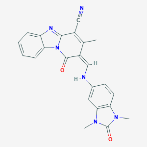2-{[(1,3-dimethyl-2-oxo-2,3-dihydro-1H-benzimidazol-5-yl)imino]methyl}-3-methyl-1-oxo-1,5-dihydropyrido[1,2-a]benzimidazole-4-carbonitrile