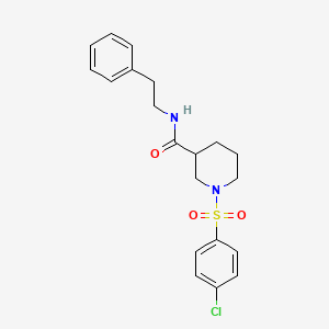 1-[(4-chlorophenyl)sulfonyl]-N-(2-phenylethyl)-3-piperidinecarboxamide