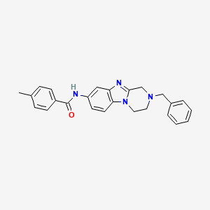 molecular formula C25H24N4O B4131476 N-(2-benzyl-1,2,3,4-tetrahydropyrazino[1,2-a]benzimidazol-8-yl)-4-methylbenzamide 