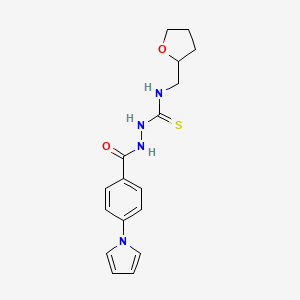 molecular formula C17H20N4O2S B4131485 2-[4-(1H-pyrrol-1-yl)benzoyl]-N-(tetrahydro-2-furanylmethyl)hydrazinecarbothioamide 