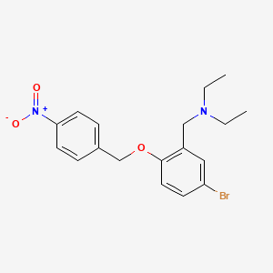 molecular formula C18H21BrN2O3 B4131488 N-{5-bromo-2-[(4-nitrobenzyl)oxy]benzyl}-N-ethylethanamine 