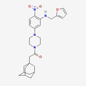 5-[4-(1-adamantylacetyl)-1-piperazinyl]-N-(2-furylmethyl)-2-nitroaniline