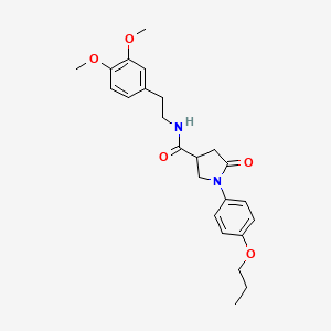 molecular formula C24H30N2O5 B4131519 N-[2-(3,4-dimethoxyphenyl)ethyl]-5-oxo-1-(4-propoxyphenyl)-3-pyrrolidinecarboxamide CAS No. 443636-23-5