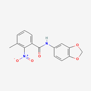 molecular formula C15H12N2O5 B4131524 N-1,3-benzodioxol-5-yl-3-methyl-2-nitrobenzamide 
