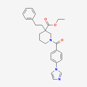 ethyl 1-[4-(1H-imidazol-1-yl)benzoyl]-3-(2-phenylethyl)-3-piperidinecarboxylate