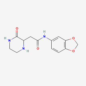 N-1,3-benzodioxol-5-yl-2-(3-oxo-2-piperazinyl)acetamide