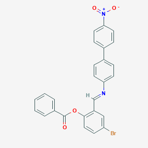 molecular formula C26H17BrN2O4 B413158 4-Bromo-2-[({4'-nitro[1,1'-biphenyl]-4-yl}imino)methyl]phenyl benzoate 