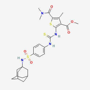 molecular formula C27H34N4O5S3 B4131590 methyl 2-{[({4-[(1-adamantylamino)sulfonyl]phenyl}amino)carbonothioyl]amino}-5-[(dimethylamino)carbonyl]-4-methyl-3-thiophenecarboxylate 