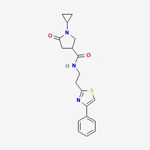 molecular formula C19H21N3O2S B4131598 1-cyclopropyl-5-oxo-N-[2-(4-phenyl-1,3-thiazol-2-yl)ethyl]pyrrolidine-3-carboxamide 