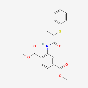 molecular formula C19H19NO5S B4131603 dimethyl 2-{[2-(phenylthio)propanoyl]amino}terephthalate 