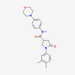 molecular formula C23H27N3O3 B4131658 1-(3,4-dimethylphenyl)-N-[4-(4-morpholinyl)phenyl]-5-oxo-3-pyrrolidinecarboxamide 